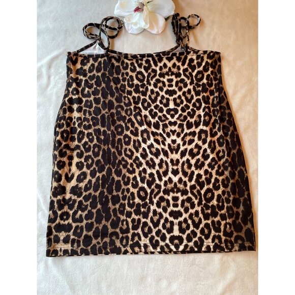 Shein Curve Leopard Print Sleeveless Top 1XL Fall Trend - Picture 2 of 5